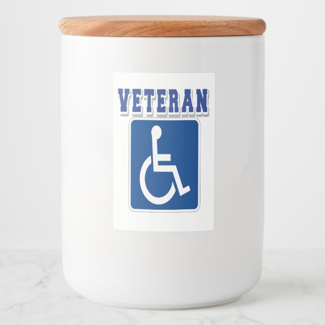 Rótulo Para Comida Veterano deficiente (Frente)