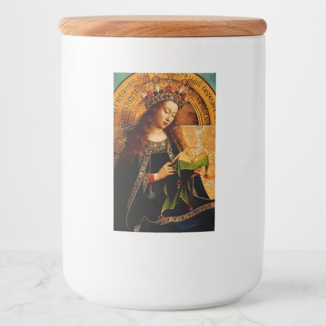 Rótulo Para Comida Virgem Maria por Jan van Eyck (Frente)