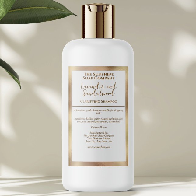 Rótulo Para Comida White & gold waterproof cosmetics bottle label (Criador carregado)