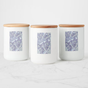 Rótulo Para Comida William Morris Windrush Padrão Floral Azul
