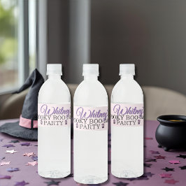 Rótulo Para Garrafa D'água Aniversário gótico e assustador afro-puff