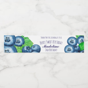 Rótulo Para Garrafa D'água Aniversário Mirtilos Berry Doce