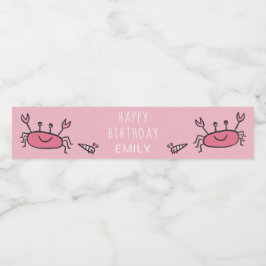 Rótulo Para Garrafa D'água Bicicleta Rosa-Rosa-Rosa-Rosa Menina Feliz Anivers