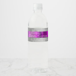 Rótulo Para Garrafa D'água Bonito Roxo, Esmagador, Doce Dezesseis, Personaliz