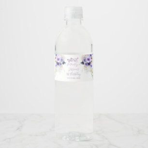 Rótulo Para Garrafa D'água Borboleta Flutuada de Um Ano Primeiro Aniversário 