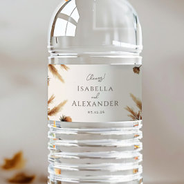 Rótulo Para Garrafa D'água Casamento Floral de Hazelwood Watercolor Fall