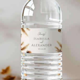 Rótulo Para Garrafa D'água Casamento Floral de Hazelwood Watercolor Fall