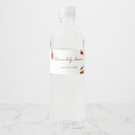 Rótulo Para Garrafa D'água Cereja no Chá de fraldas superior