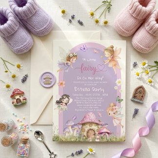 Rótulo Para Garrafa D'água Chá de Bebê Jardim Pastel Caprichoso Fada Pequena