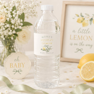 Rótulo Para Garrafa D'água Chá de Bebê Mama's Squeeze Limão Cítrico