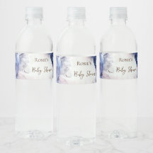 Chá de fraldas abstrato de aquarela azul