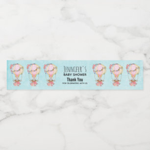 Rótulo Para Garrafa D'água Chá de fraldas de Aquarela de Ar Quente Cónico