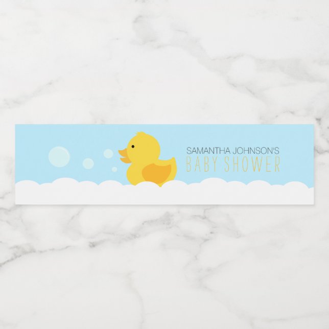 Rótulo Para Garrafa D'água Chá de fraldas de Bath Ducky Bubble da Borracha Am (Rótulo Único)