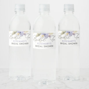 Rótulo Para Garrafa D'água Chá Nupcial Aquarela Floral Chá de Noiva