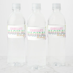 Rótulo Para Garrafa D'água Coringel arco-íris unicórnio mágico 