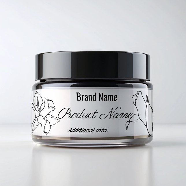 Rótulo Para Garrafa D'água Elegante Branco E Preto Simples (Criador carregado)