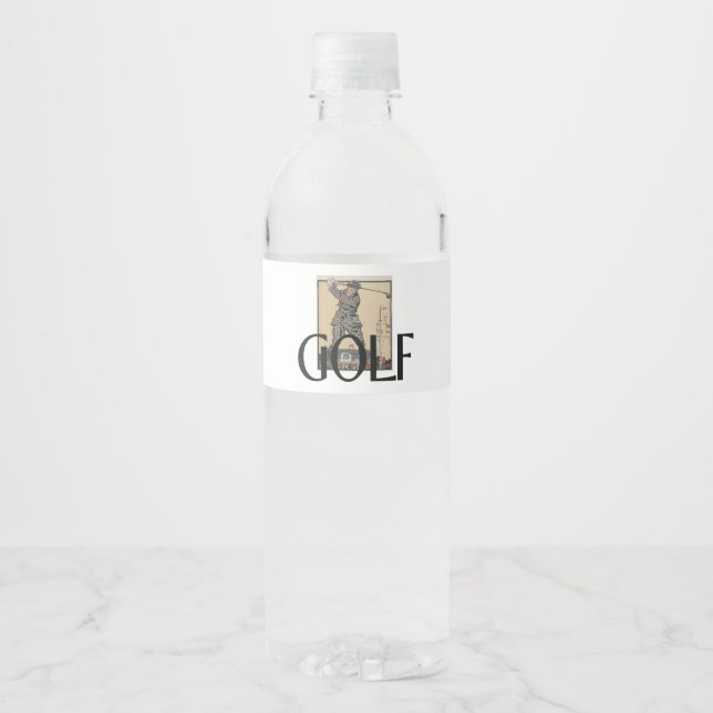 Rótulo Para Garrafa D'água Escola Antiga de Golfe de TOP (Frente)