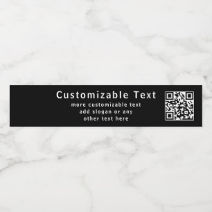 Rótulo Para Garrafa D'água Faça o upload do seu próprio código QR e texto edi