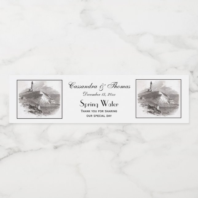 Rótulo Para Garrafa D'água Farol Montauk Point Hamptons Long Island NY (Rótulo Único)