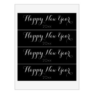 Rótulo Para Garrafa D'água Feliz ano novo