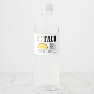 Rótulo Para Garrafa D'água Festa de Aniversário de Taco
