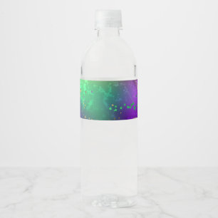 Rótulo Para Garrafa D'água Fundo márdi iridescente com miçangas