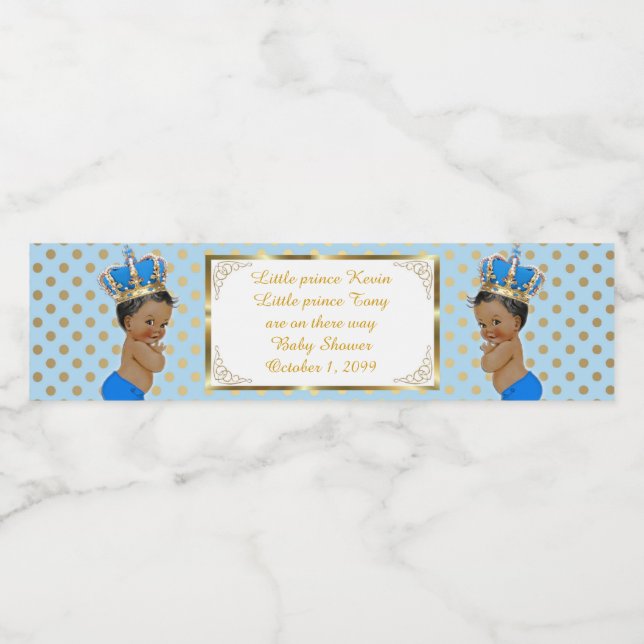 Rótulo Para Garrafa D'água Garrafa de água, gêmeo e garoto, chá de fraldas gê (Rótulo Único)