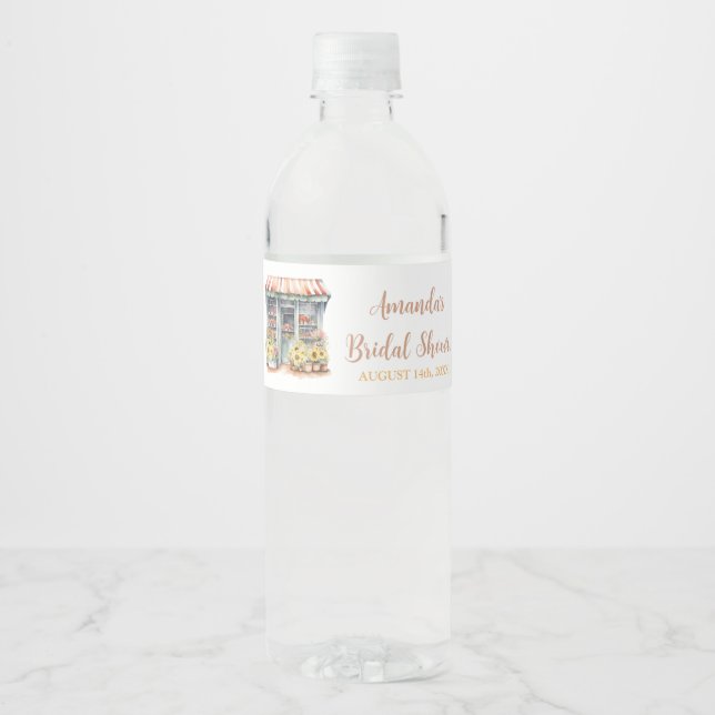 Rótulo Para Garrafa D'água Girassóis Ela está fora do Chá de panela (Frente)