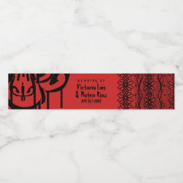 Rótulo Para Garrafa D'água Gótico Lace Chandelier Red Black