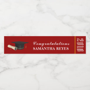 Rótulo Para Garrafa D'água Graduação de cores Douradas e brancas/personalizad