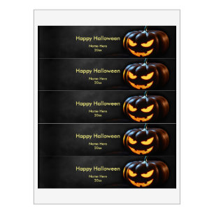 Rótulo Para Garrafa D'água Halloween Pumpkin