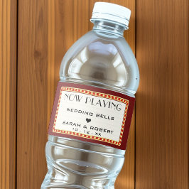 Rótulo Para Garrafa D'água Imagem de Marquee do Cinema Retro Favorito de Casa