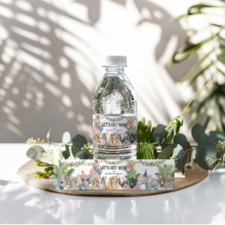 Rótulo Para Garrafa D'água Let's Get Wild Jungle Birthday Party