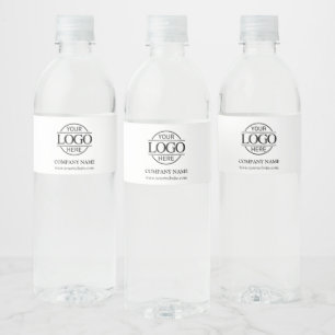 Rótulo Para Garrafa D'água Logotipo comercial moderno da empresa Black & Whit