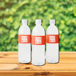 Rótulo Para Garrafa D'água logotipo de adição de gradiente laranja