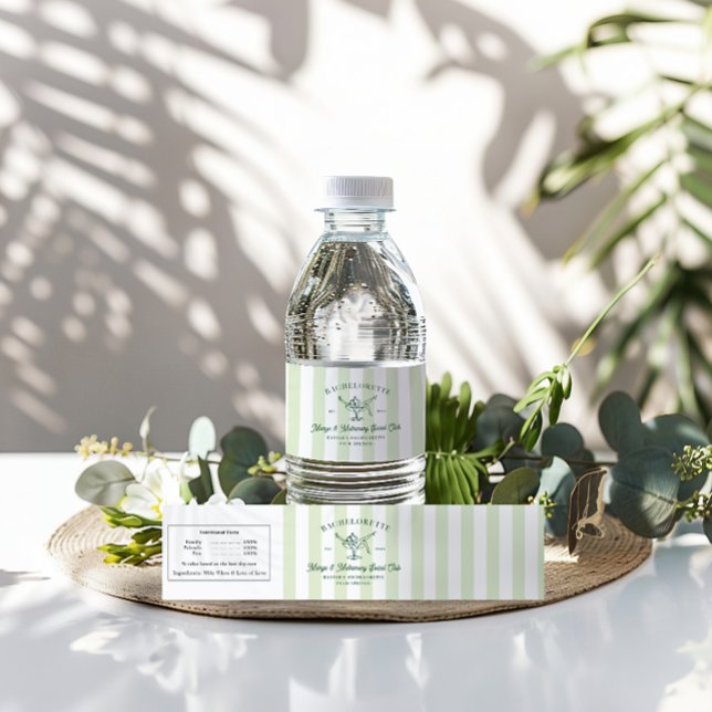 Rótulo Para Garrafa D'água Margarita Social Club | Bachelorette (Criador carregado)