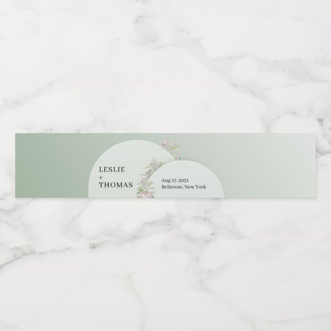 Rótulo Para Garrafa D'água Mola aquosa verde-arca-de-bico-de-bico (Rótulo Único)