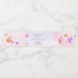 Rótulo Para Garrafa D'água Parteira de gato e sereia