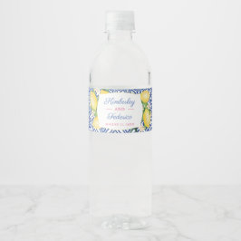 Rótulo Para Garrafa D'água Partido do Chá de panela dos Azulejos Azuis de Pos