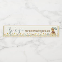 Rótulo Para Garrafa D'água Pequeno Chá de fraldas de Coelho para Garota