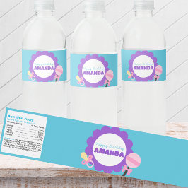 Rótulo Para Garrafa D'água Personalized Baby Doll Birthday Water Bottle Label