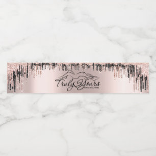 Rótulo Para Garrafa D'água Rosa Blush Black Drives Body Sclupting Logo