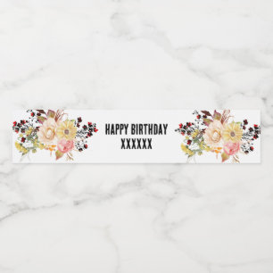 Rótulo Para Garrafa D'água RÓTULO da garrafa de água - boho floral