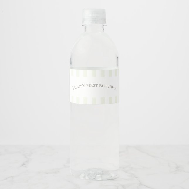 Rótulo Para Garrafa D'água Rótulo da Garrafa de Água do Bobo Verde Sage (Frente)