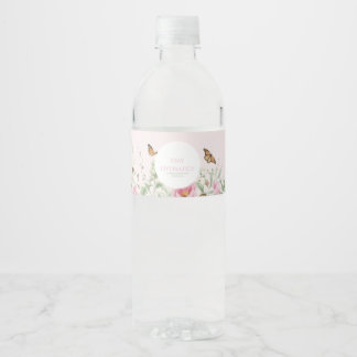 Rótulo Para Garrafa D'água Rótulo de Garrafa de Água de Casamento Floral Peôn