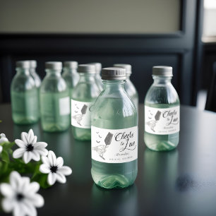 Rótulo Para Garrafa D'água Saúde ao Chá de panela Gótico de Mão Esqueleto