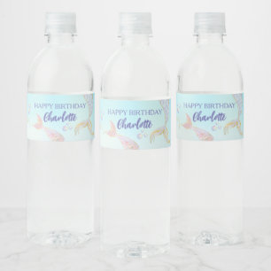 Rótulo Para Garrafa D'água Sereias Aquáticas Whimsical Sob O Mar