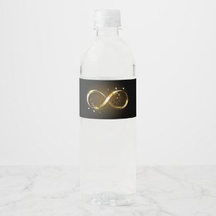 Rótulo Para Garrafa D'água Símbolo Infinity do ouro