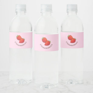 Rótulo Para Garrafa D'água Suco de morango