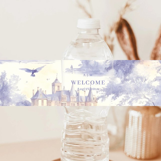 Rótulo Para Garrafa D'água Toile de jouy art (Criador carregado)